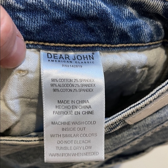 Dear John Blaine Cuffed High Rise Straight Light Blue Jeans - Picture 7 of 9